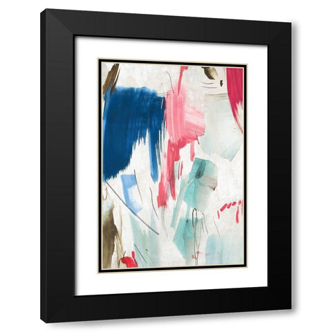 Vitalizing I Black Modern Wood Framed Art Print with Double Matting by PI Studio