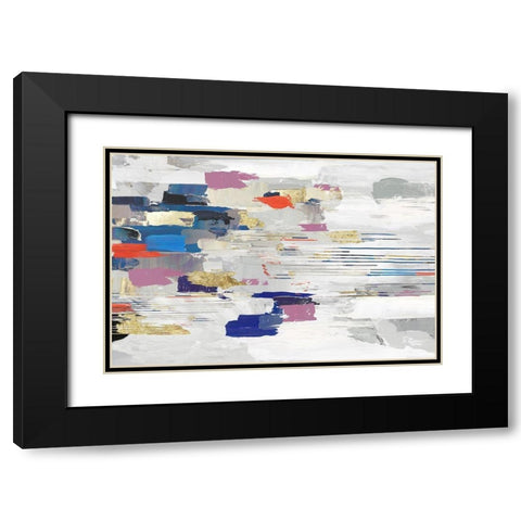 Kinetic Colors I Black Modern Wood Framed Art Print with Double Matting by PI Studio