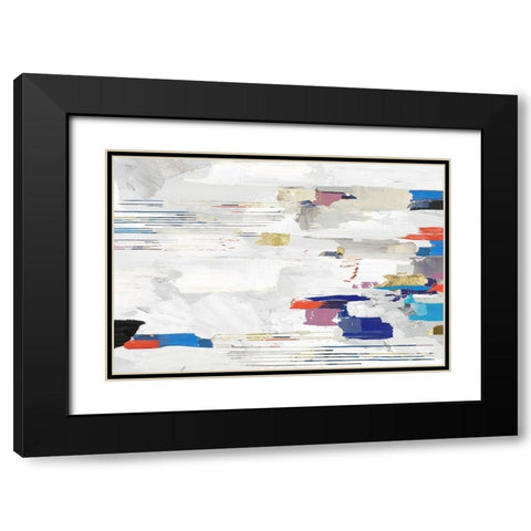 Kinetic Colors II Black Modern Wood Framed Art Print with Double Matting by PI Studio