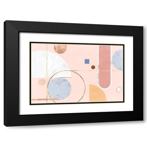 Delicate Structure Black Modern Wood Framed Art Print with Double Matting by PI Studio