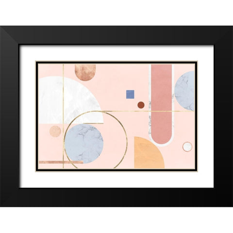 Delicate Structure Black Modern Wood Framed Art Print with Double Matting by PI Studio