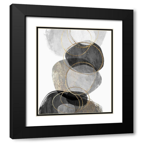 Conglomerate I Black Modern Wood Framed Art Print with Double Matting by PI Studio