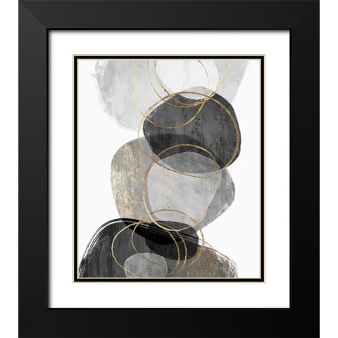 Conglomerate I Black Modern Wood Framed Art Print with Double Matting by PI Studio