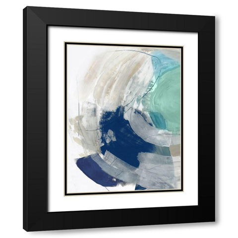 Deluge II Black Modern Wood Framed Art Print with Double Matting by PI Studio