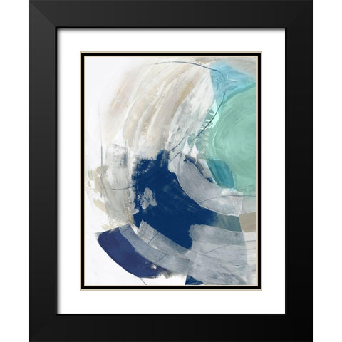 Deluge II Black Modern Wood Framed Art Print with Double Matting by PI Studio