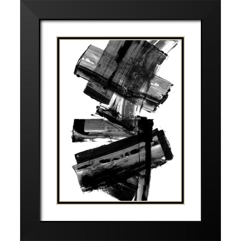 Meditative Dimension I Black Modern Wood Framed Art Print with Double Matting by PI Studio