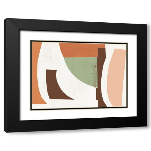 Diced  Black Modern Wood Framed Art Print with Double Matting by PI Studio