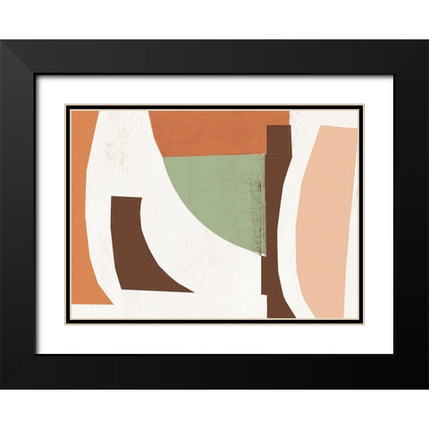 Diced  Black Modern Wood Framed Art Print with Double Matting by PI Studio