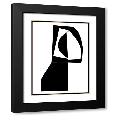 Slashed II  Black Modern Wood Framed Art Print with Double Matting by PI Studio