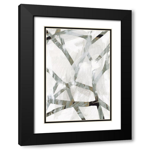 Interconnect I  Black Modern Wood Framed Art Print with Double Matting by PI Studio