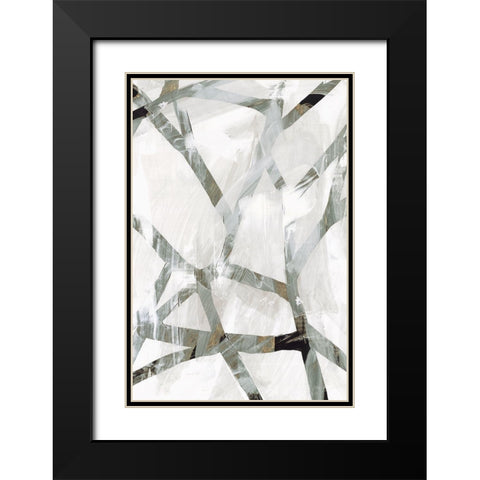 Interconnect I  Black Modern Wood Framed Art Print with Double Matting by PI Studio