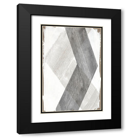 Twine ChevronÂ  Black Modern Wood Framed Art Print with Double Matting by PI Studio