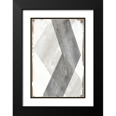 Twine ChevronÂ  Black Modern Wood Framed Art Print with Double Matting by PI Studio