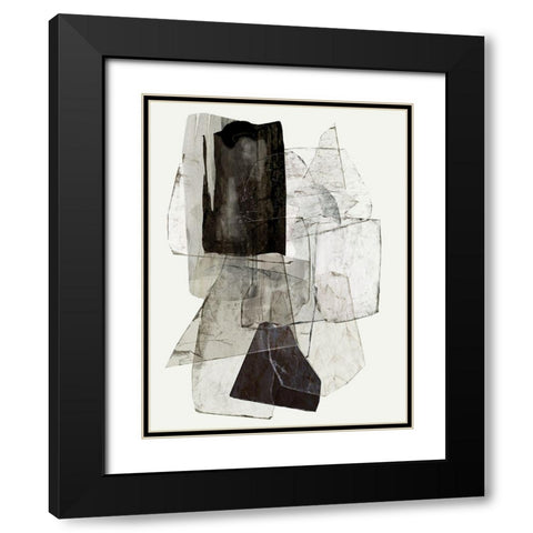 Blotting Ink I  Black Modern Wood Framed Art Print with Double Matting by PI Studio