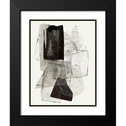 Blotting Ink I  Black Modern Wood Framed Art Print with Double Matting by PI Studio