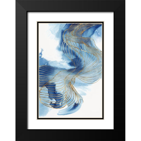 Celestial Blue I  Black Modern Wood Framed Art Print with Double Matting by PI Studio