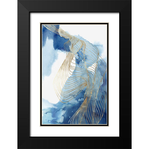 Celestial Blue II   Black Modern Wood Framed Art Print with Double Matting by PI Studio