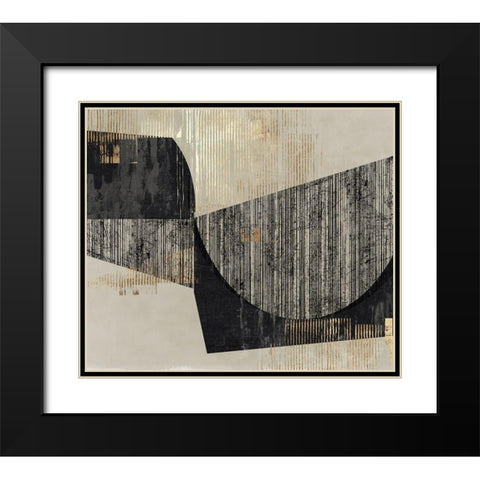 AdheredÂ  Black Modern Wood Framed Art Print with Double Matting by PI Studio