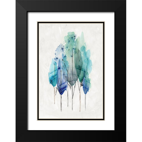 Transparent Wood I Black Modern Wood Framed Art Print with Double Matting by PI Studio