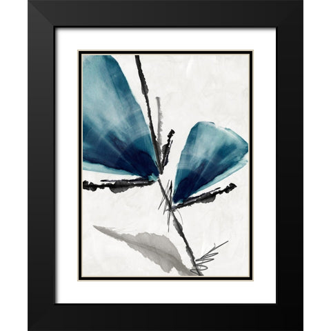 Light as Feather II Black Modern Wood Framed Art Print with Double Matting by PI Studio