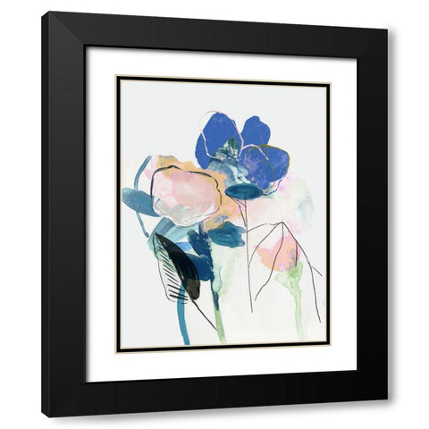 Fresh Flowers  Black Modern Wood Framed Art Print with Double Matting by PI Studio