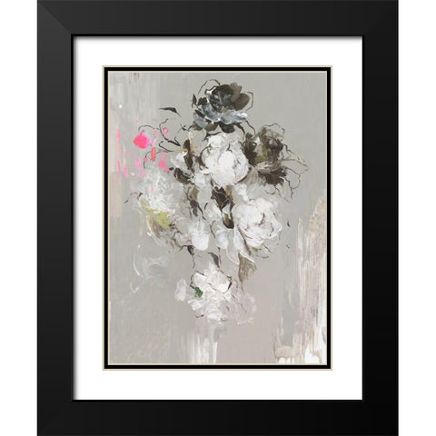 Cascading White  Black Modern Wood Framed Art Print with Double Matting by PI Studio