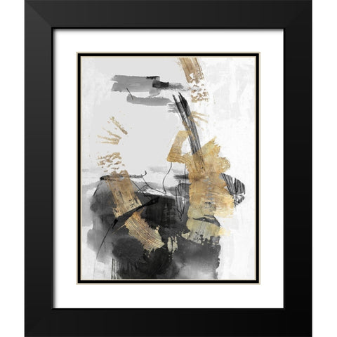 Golden Dream  Black Modern Wood Framed Art Print with Double Matting by PI Studio