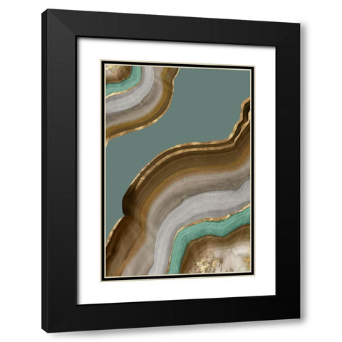 Agate Earth Tones I Black Modern Wood Framed Art Print with Double Matting by PI Studio