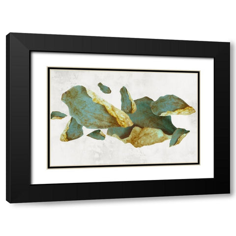 Golden Pyrite Black Modern Wood Framed Art Print with Double Matting by PI Studio