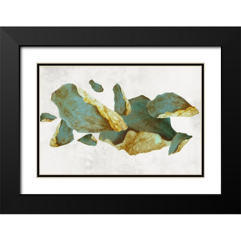 Golden Pyrite Black Modern Wood Framed Art Print with Double Matting by PI Studio