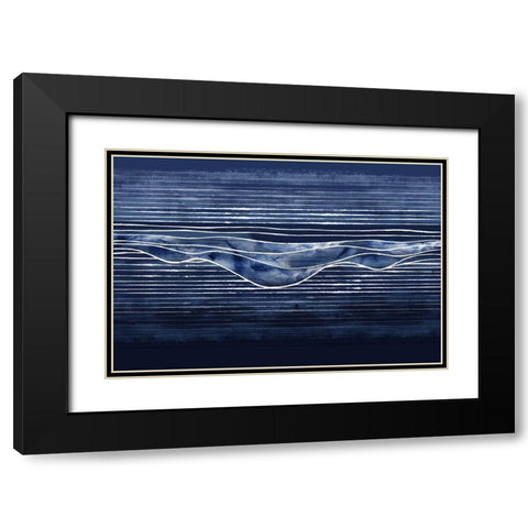 Beyond the Blue Hills Black Modern Wood Framed Art Print with Double Matting by PI Studio