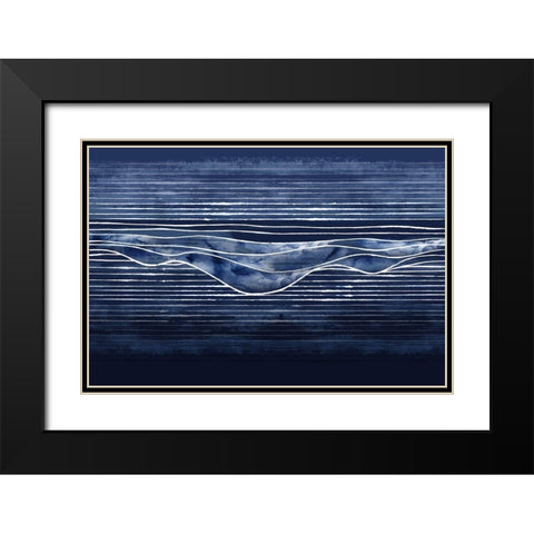 Beyond the Blue Hills Black Modern Wood Framed Art Print with Double Matting by PI Studio