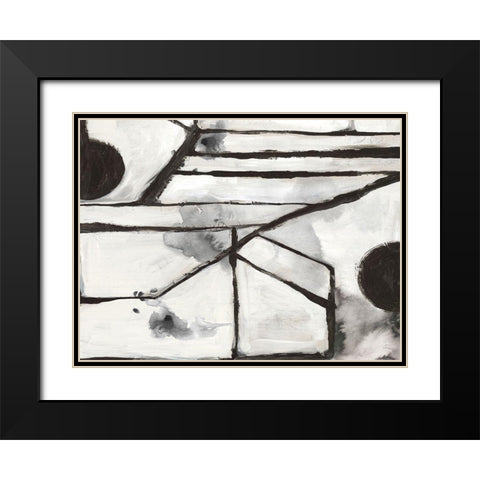 Ancient Pathways I Black Modern Wood Framed Art Print with Double Matting by PI Studio