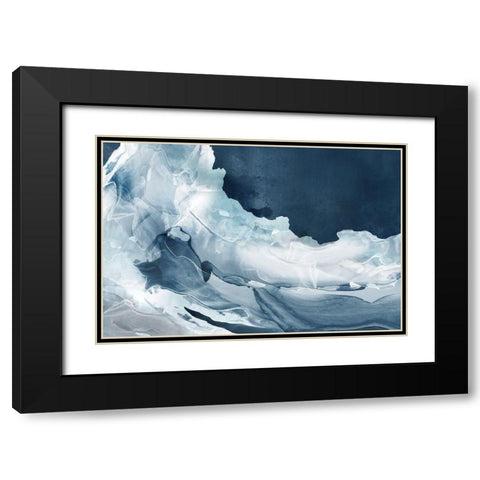 Wave of Blue Ice  Black Modern Wood Framed Art Print with Double Matting by PI Studio