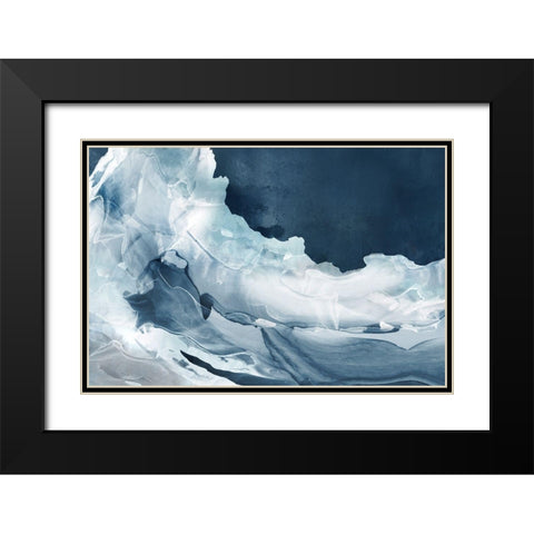 Wave of Blue Ice  Black Modern Wood Framed Art Print with Double Matting by PI Studio