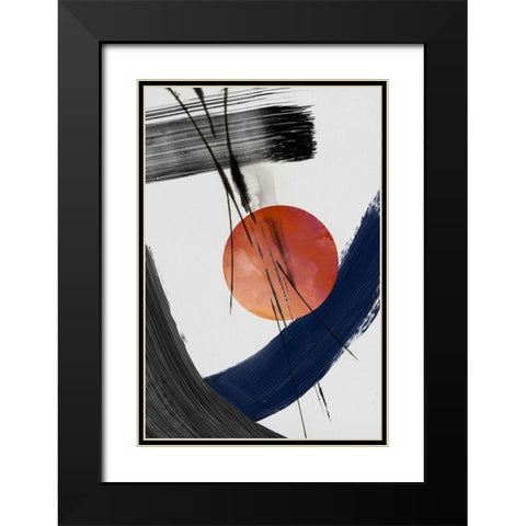 Red Sun Over Paradise I Black Modern Wood Framed Art Print with Double Matting by PI Studio