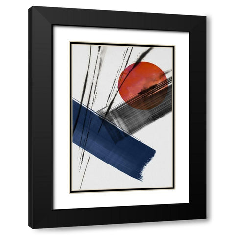 Red Sun Over Paradise II Black Modern Wood Framed Art Print with Double Matting by PI Studio