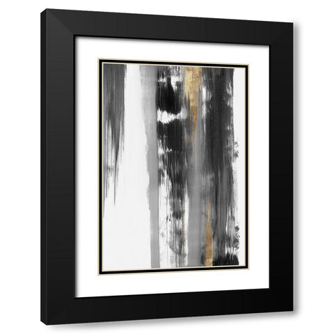 Midas Touch II Black Modern Wood Framed Art Print with Double Matting by PI Studio