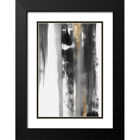 Midas Touch II Black Modern Wood Framed Art Print with Double Matting by PI Studio