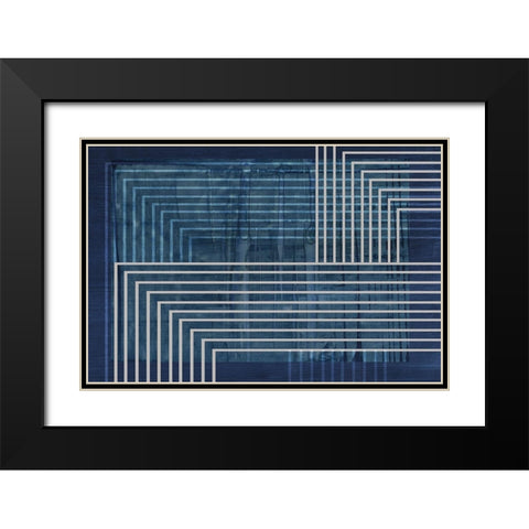 Beneath the Dark Blue Waves I Black Modern Wood Framed Art Print with Double Matting by PI Studio