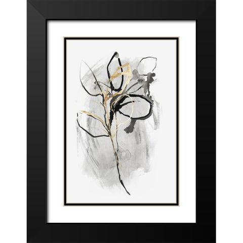 All the Leaves Are Gold II Black Modern Wood Framed Art Print with Double Matting by PI Studio