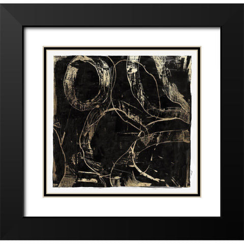 Golden Silence I Black Modern Wood Framed Art Print with Double Matting by PI Studio