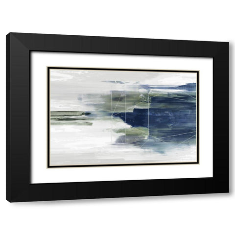 Fading Forms Black Modern Wood Framed Art Print with Double Matting by PI Studio