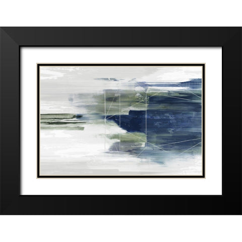 Fading Forms Black Modern Wood Framed Art Print with Double Matting by PI Studio
