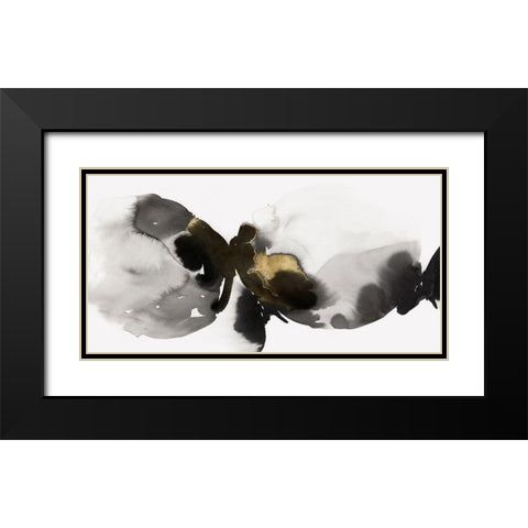 Flowing Rythm II Black Modern Wood Framed Art Print with Double Matting by PI Studio