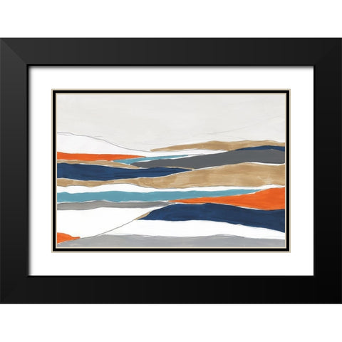 Orange Rolling Hills I  Black Modern Wood Framed Art Print with Double Matting by PI Studio