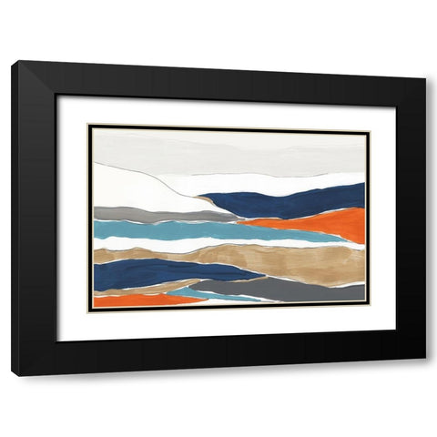 Orange Rolling Hills II Black Modern Wood Framed Art Print with Double Matting by PI Studio