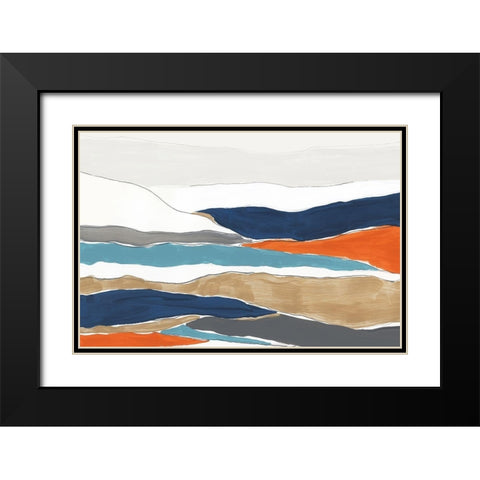 Orange Rolling Hills II Black Modern Wood Framed Art Print with Double Matting by PI Studio