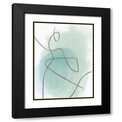 Follow Green II Black Modern Wood Framed Art Print with Double Matting by PI Studio