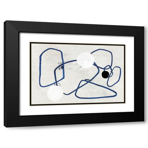 Midblue II Black Modern Wood Framed Art Print with Double Matting by PI Studio